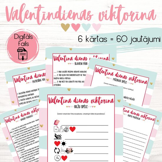 Valentīndienas viktorīna, digitāls PDF fails